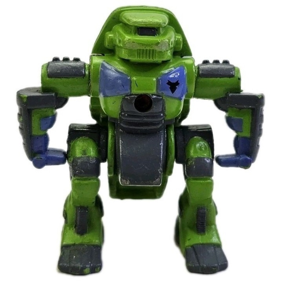Vintage 1993 LGTI Green Transforming Robot Crocodile Mecha Action Figure 2.5"